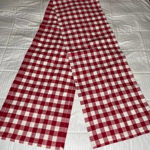 Pottery Barn Table Runner Red and White Gingham Plaid 18x108